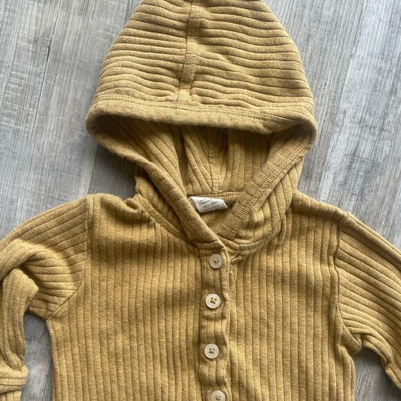 Kate Quinn Infant 12-18 Months Hooded Bodysuit Henley Ribbed Cotton - Picture 2 of 5